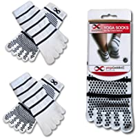 Calcetines antideslizantes para yoga con la forma de los dedos de la marca YogaAddict